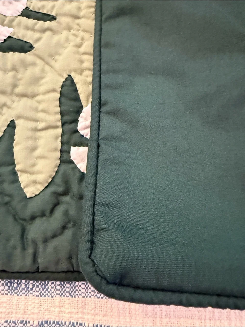 Hand stitched Hawaiian Pillow Cover Greens White 18x18